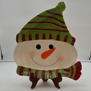 Real Home Snowman Serving Dish